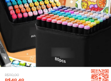 [Dê vida aos seus desenhos com o Kit com 80 Canetas de Duas Pontas para]